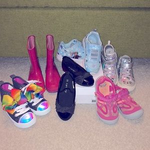 Girls Size 10 Toddler Shoe Bundle / Lot - Include Frozen Light Up Tennis Shoes